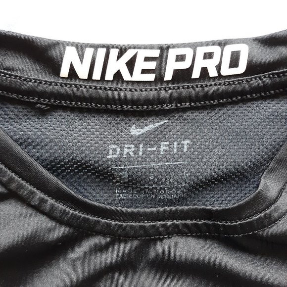 Boys Nike Pro Dri Fit Black Mesh Panel Tee - Picture 4 of 11